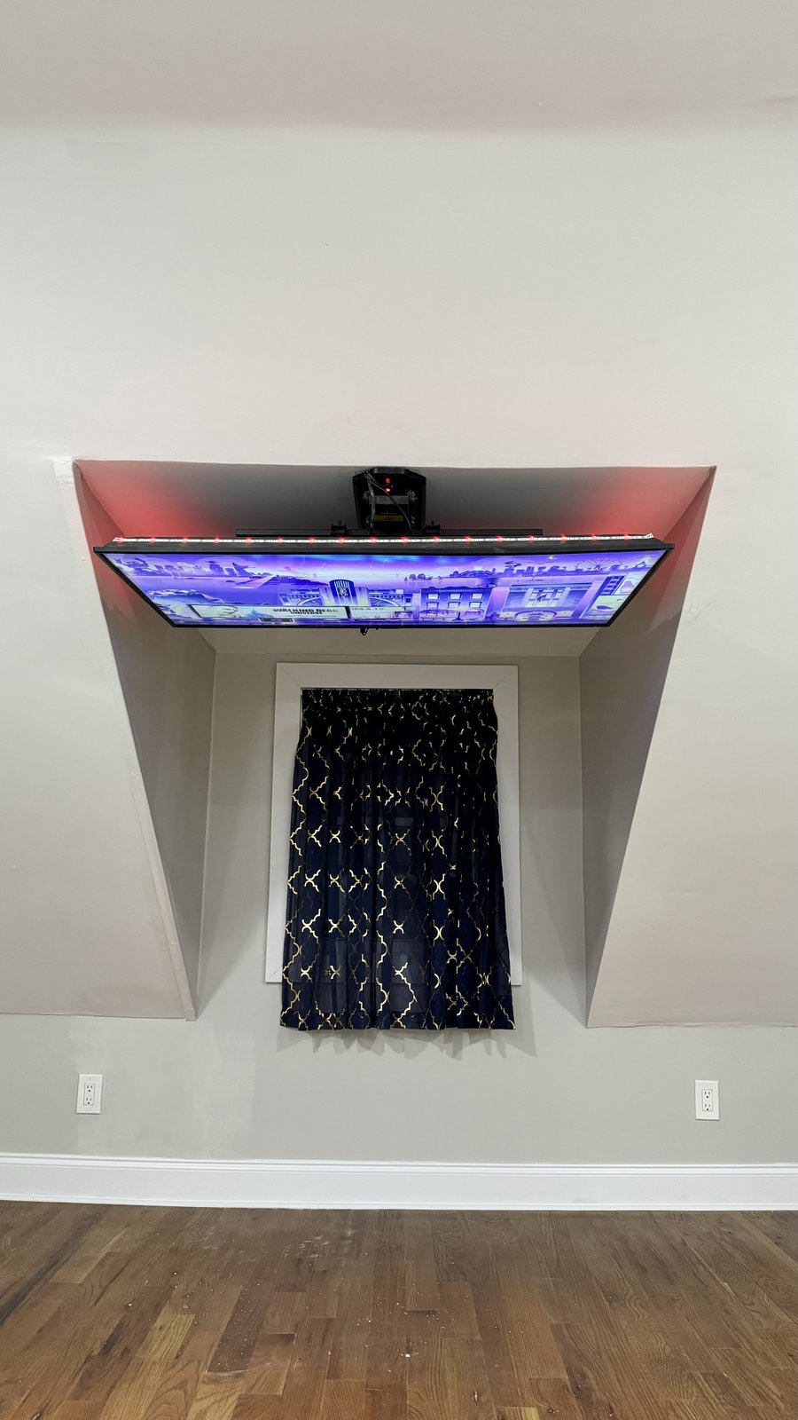 The Impossible Angle: Angled mount on a sloped attic wall, over a window, by SEIN ME