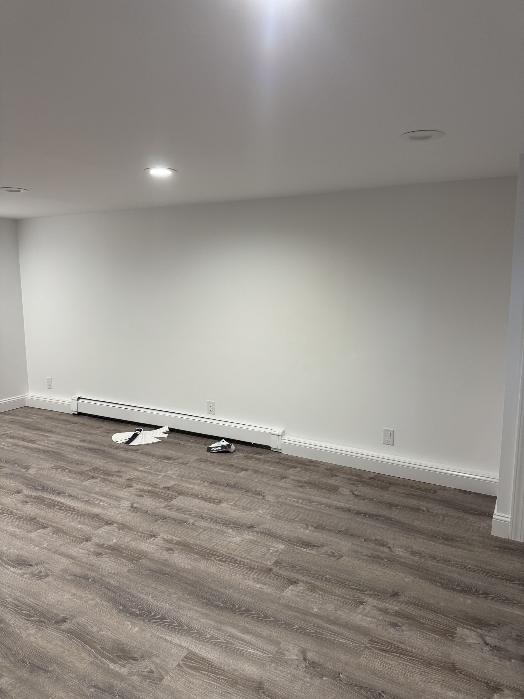 Empty white wall before the media wall build by SEIN ME in Piscataway, New Jersey